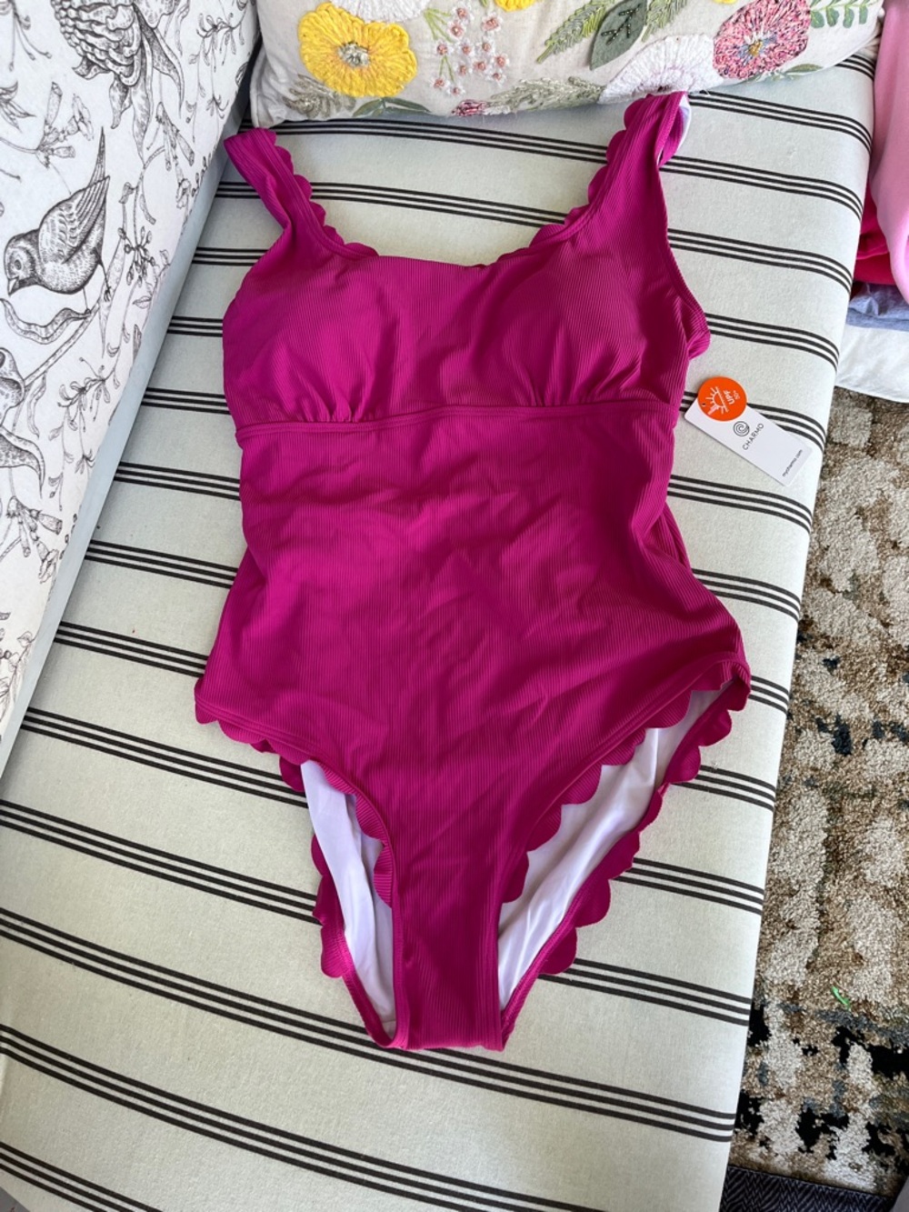 Hot Pink Scallop One-Piece Swimsuit